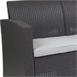 Flash Furniture Wicker Patio Loveseat in Dark Gray