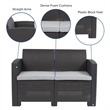 Flash Furniture Wicker Patio Loveseat in Dark Gray