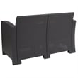 Flash Furniture Wicker Patio Loveseat in Dark Gray