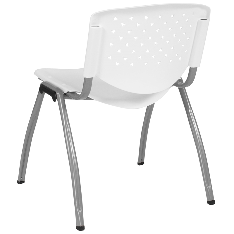 Flash Furniture Hercules Plastic Perforated Back Stacking Chair in White