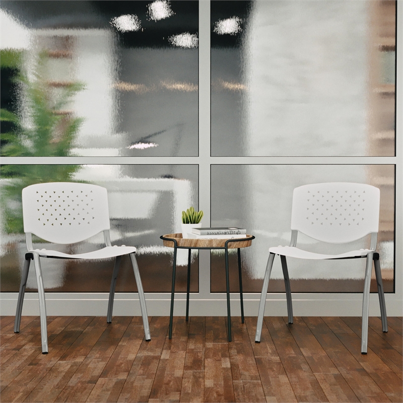 Flash Furniture Hercules Plastic Perforated Back Stacking Chair in White