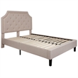 Flash Furniture Brighton Tufted Full Platform Bed in Beige