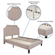 Flash Furniture Brighton Tufted Full Platform Bed in Beige