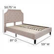 Flash Furniture Brighton Tufted Full Platform Bed in Beige