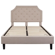 Flash Furniture Brighton Tufted Full Platform Bed in Beige