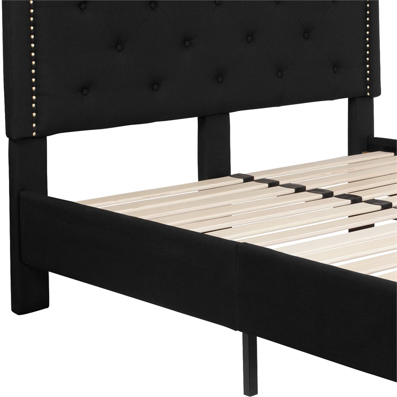 Flash Furniture Brighton Tufted Full Platform Bed in Black
