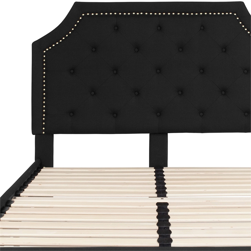 Flash Furniture Brighton Tufted Full Platform Bed in Black