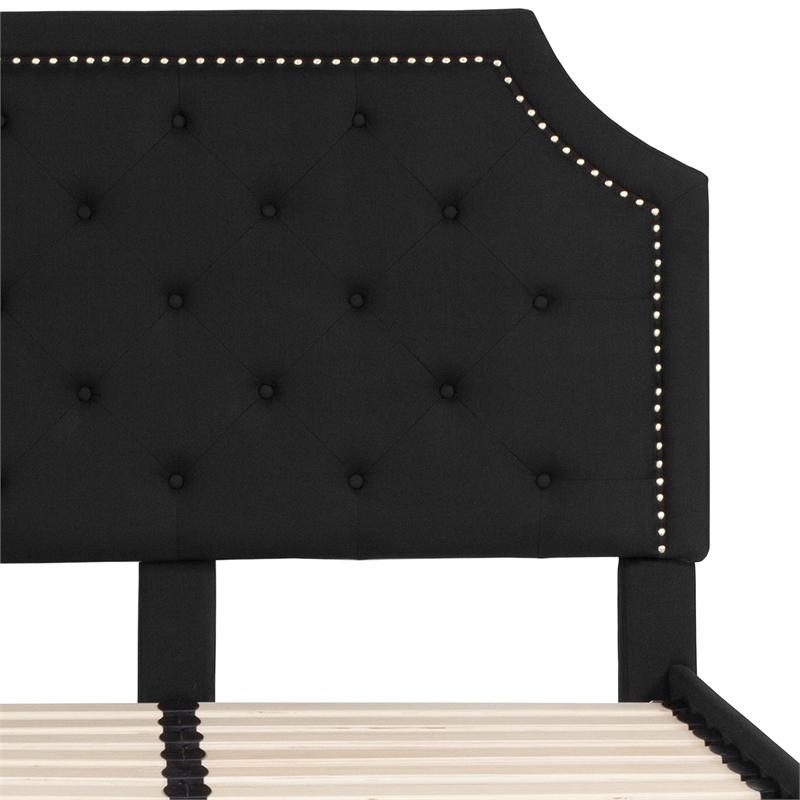 Flash Furniture Brighton Tufted Full Platform Bed in Black