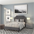 Flash Furniture Brighton Tufted Full Platform Bed in Dark Gray