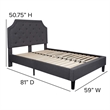 Flash Furniture Brighton Tufted Full Platform Bed in Dark Gray