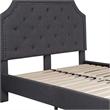 Flash Furniture Brighton Tufted Full Platform Bed in Dark Gray