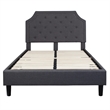 Flash Furniture Brighton Tufted Full Platform Bed in Dark Gray