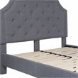 Flash Furniture Brighton Tufted Full Platform Bed in Light Gray