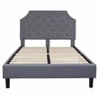 Flash Furniture Brighton Tufted Full Platform Bed in Light Gray