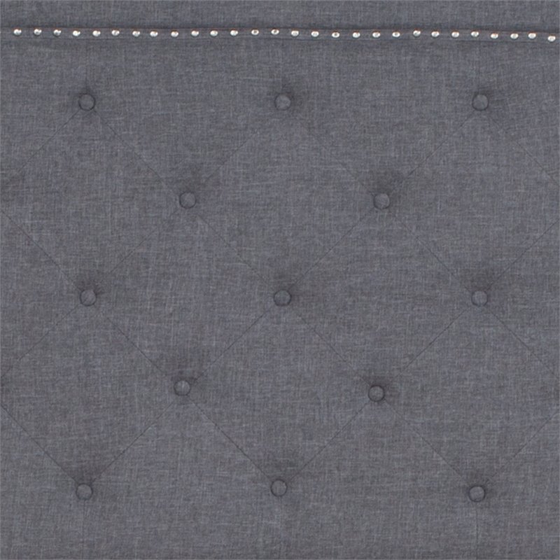 Flash Furniture Brighton Tufted Full Platform Bed in Light Gray