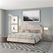 Flash Furniture Brighton Tufted King Platform Bed in Beige Fabric