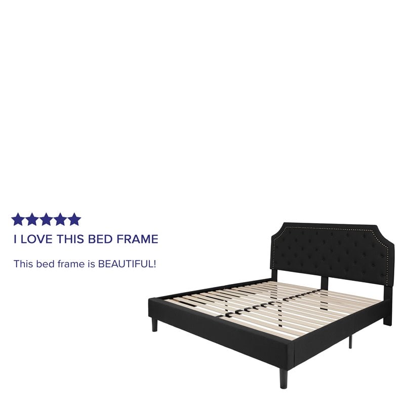 Flash Furniture Brighton Tufted King Platform Bed in Black