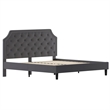 Flash Furniture Brighton Tufted King Platform Bed in Dark Gray