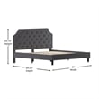 Flash Furniture Brighton Tufted King Platform Bed in Dark Gray