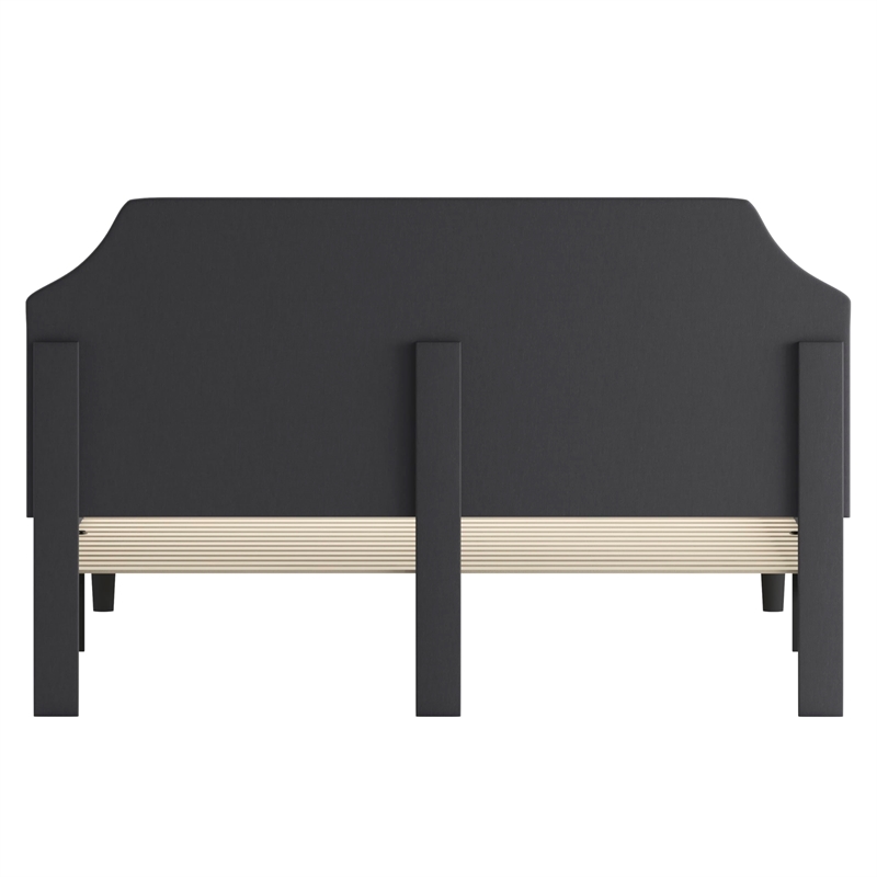 Flash Furniture Brighton Tufted King Platform Bed in Dark Gray