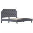 Flash Furniture Brighton Tufted King Platform Bed in Light Gray