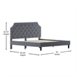 Flash Furniture Brighton Tufted King Platform Bed in Light Gray