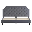 Flash Furniture Brighton Tufted King Platform Bed in Light Gray