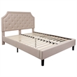 Flash Furniture Brighton Tufted Queen Platform Bed in Beige