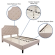 Flash Furniture Brighton Tufted Queen Platform Bed in Beige