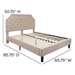 Flash Furniture Brighton Tufted Queen Platform Bed in Beige