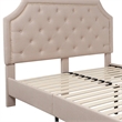Flash Furniture Brighton Tufted Queen Platform Bed in Beige