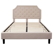 Flash Furniture Brighton Tufted Queen Platform Bed in Beige