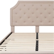 Flash Furniture Brighton Tufted Queen Platform Bed in Beige