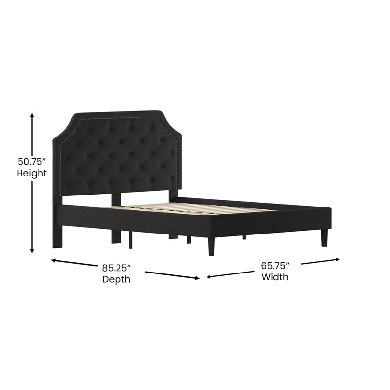 Flash Furniture Brighton Tufted Queen Platform Bed in Black
