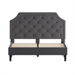 Flash Furniture Brighton Tufted Queen Platform Bed in Dark Gray