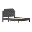 Flash Furniture Brighton Tufted Queen Platform Bed in Dark Gray