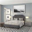 Flash Furniture Brighton Tufted Queen Platform Bed in Dark Gray