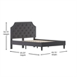 Flash Furniture Brighton Tufted Queen Platform Bed in Dark Gray