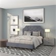 Flash Furniture Brighton Tufted Queen Platform Bed in Light Gray