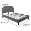 Flash Furniture Brighton Tufted Queen Platform Bed in Light Gray