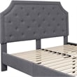 Flash Furniture Brighton Tufted Queen Platform Bed in Light Gray