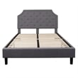 Flash Furniture Brighton Tufted Queen Platform Bed in Light Gray