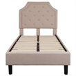 Flash Furniture Brighton Tufted Twin Platform Bed in Beige