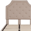 Flash Furniture Brighton Tufted Twin Platform Bed in Beige