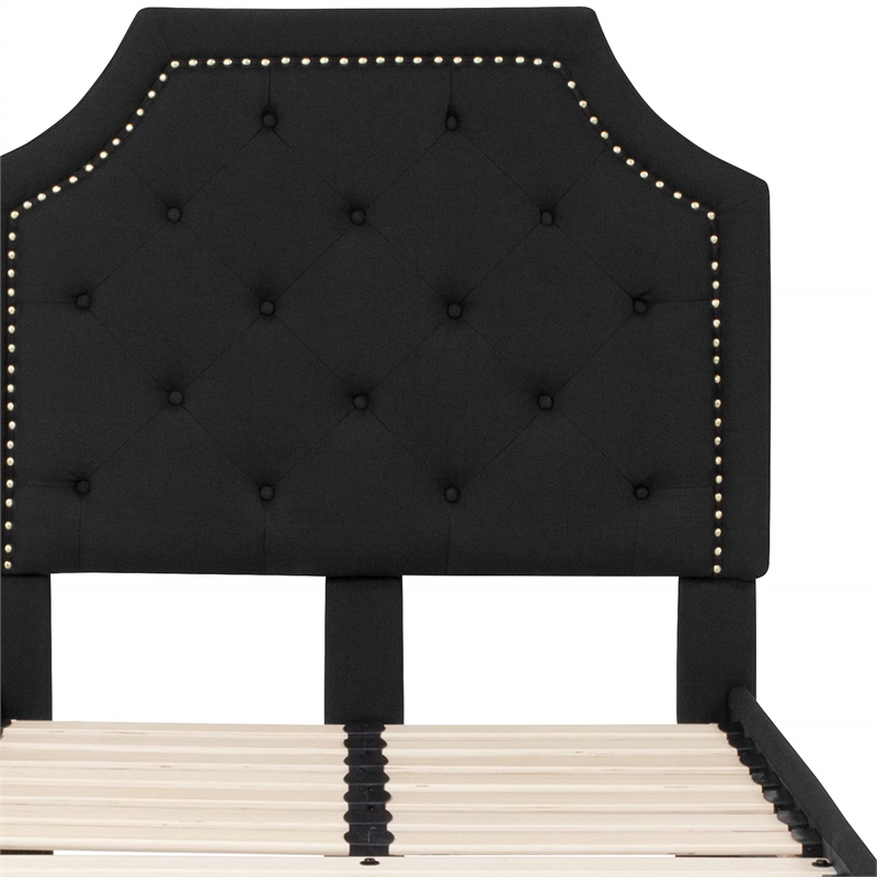 Flash Furniture Brighton Tufted Twin Platform Bed in Black