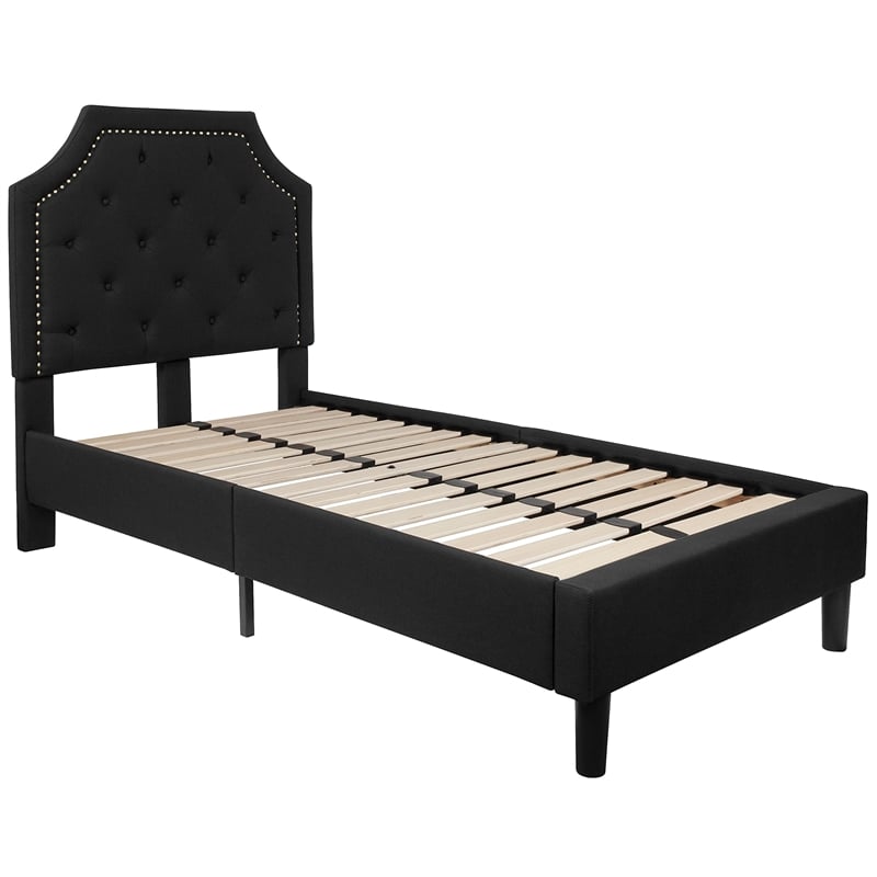 Flash Furniture Brighton Tufted Twin Platform Bed in Black