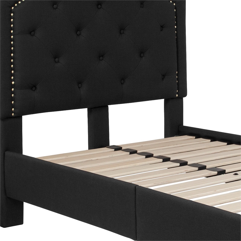 Flash Furniture Brighton Tufted Twin Platform Bed in Black