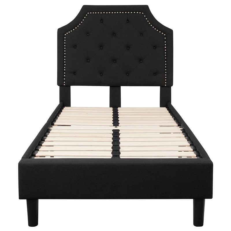 Flash Furniture Brighton Tufted Twin Platform Bed in Black