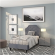 Flash Furniture Brighton Tufted Twin Platform Bed in Light Gray