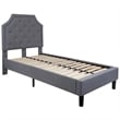 Flash Furniture Brighton Tufted Twin Platform Bed in Light Gray